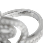 Van Cleef & Arpels 18K White Gold 0.85ct Diamond Flower Lace Cocktail Ring