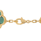 Van Cleef & Arpels Alhambra 18K Yellow Gold Diamond and Malachite Bracelet