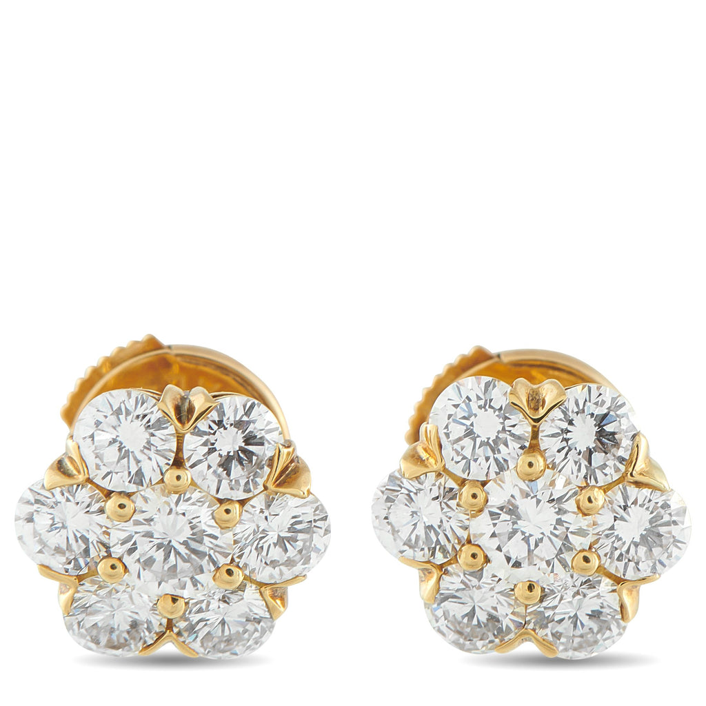 Van Cleef & ArpelsVan Cleef & Arpels Fleurette 18K Yellow Gold 1.46ct Diamond Earrings #4900 – These Van Cleef & Arpels Fleur