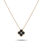 Van Cleef & ArpelsVan Cleef & Arpels Alhambra 18k Rose Gold Diamond and Onyx Holiday Pendant Necklace VC12-100725 – Here is V
