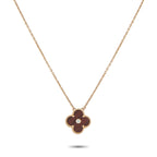 Van Cleef & ArpelsVan Cleef & Arpels Alhambra 18K Rose Gold Diamond and Bulls Eye Holiday Pendant Necklace VC16-100725 – Effo