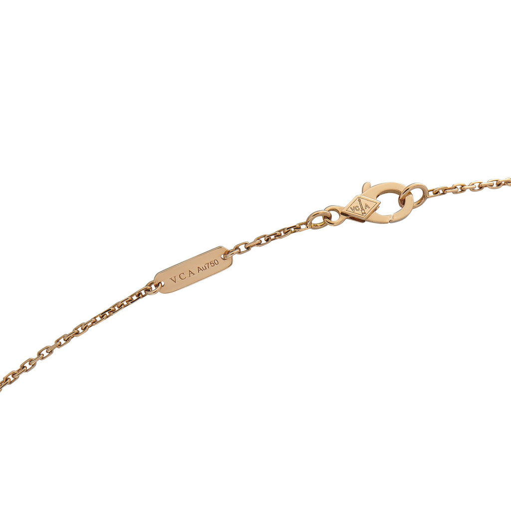 Van Cleef & Arpels Van Cleef & Arpels Alhambra 18K Rose Gold Diamond and Bulls Eye Holiday Pendant Necklace