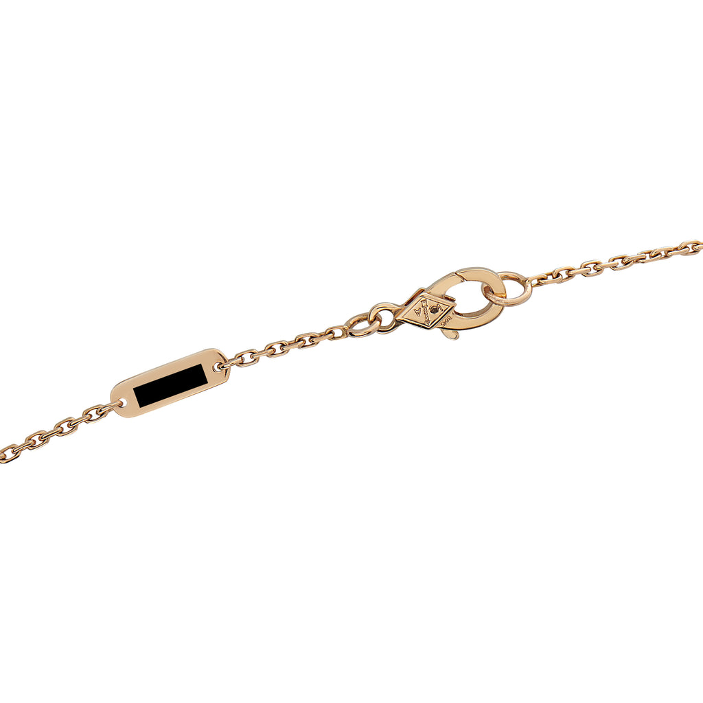 Van Cleef & Arpels Alhambra 18K Rose Gold Diamond and Bulls Eye Holiday Pendant