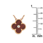 Van Cleef & Arpels Alhambra 18K Rose Gold Diamond and Bulls Eye Holiday Pendant