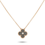 Van Cleef & ArpelsVan Cleef & Arpels Alhambra 18K Rose Gold Obsidian Holiday Pendant Necklace VC11-100725 – As Van Cleef & Ar