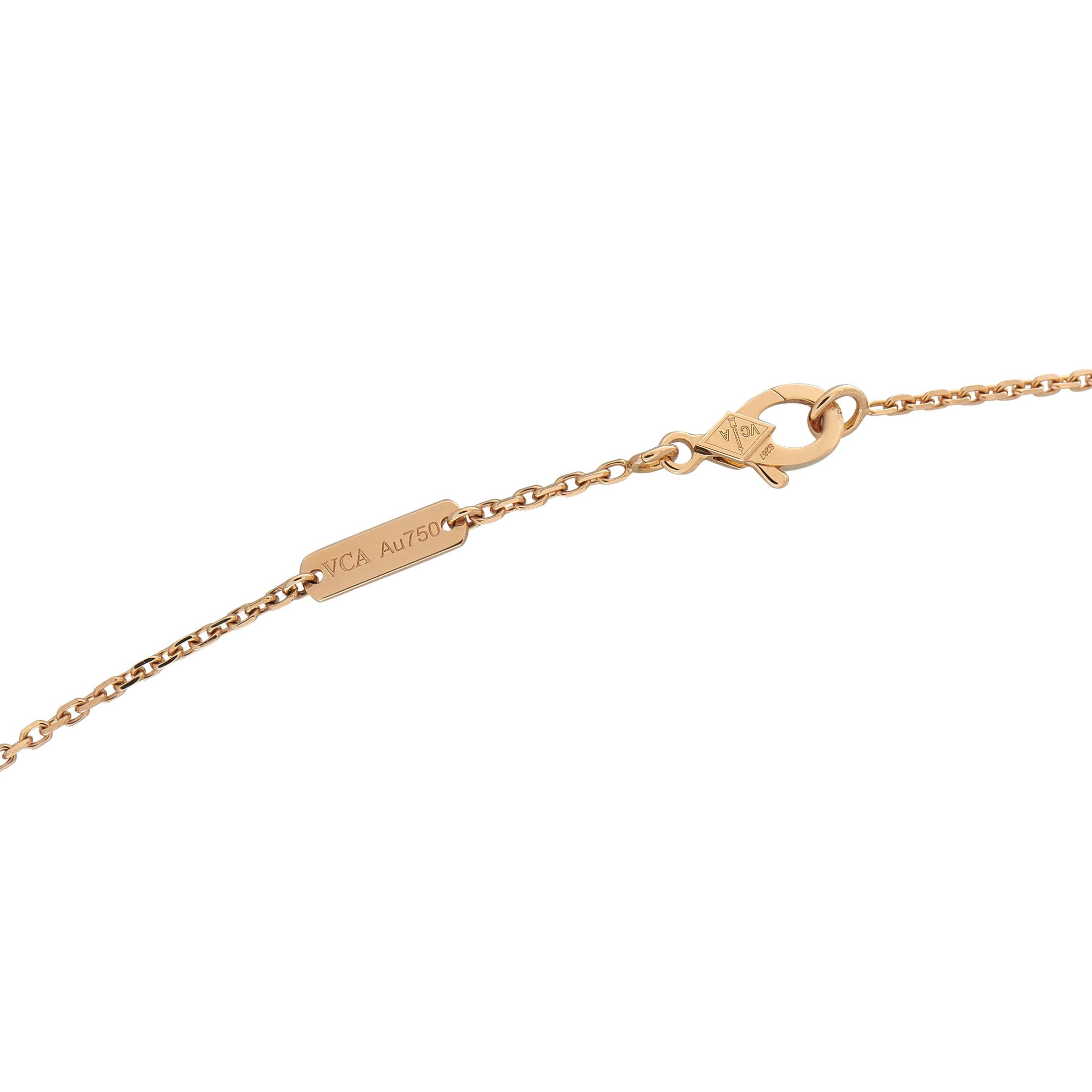 Van Cleef & Arpels Van Cleef & Arpels Alhambra 18K Rose Gold Obsidian Holiday Pendant Necklace