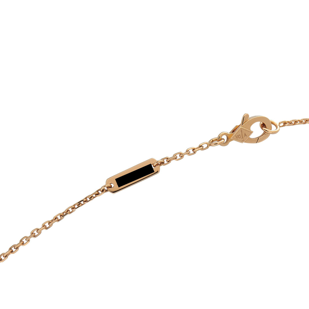 Van Cleef & Arpels Van Cleef & Arpels Alhambra 18K Rose Gold Obsidian Holiday Pendant Necklace