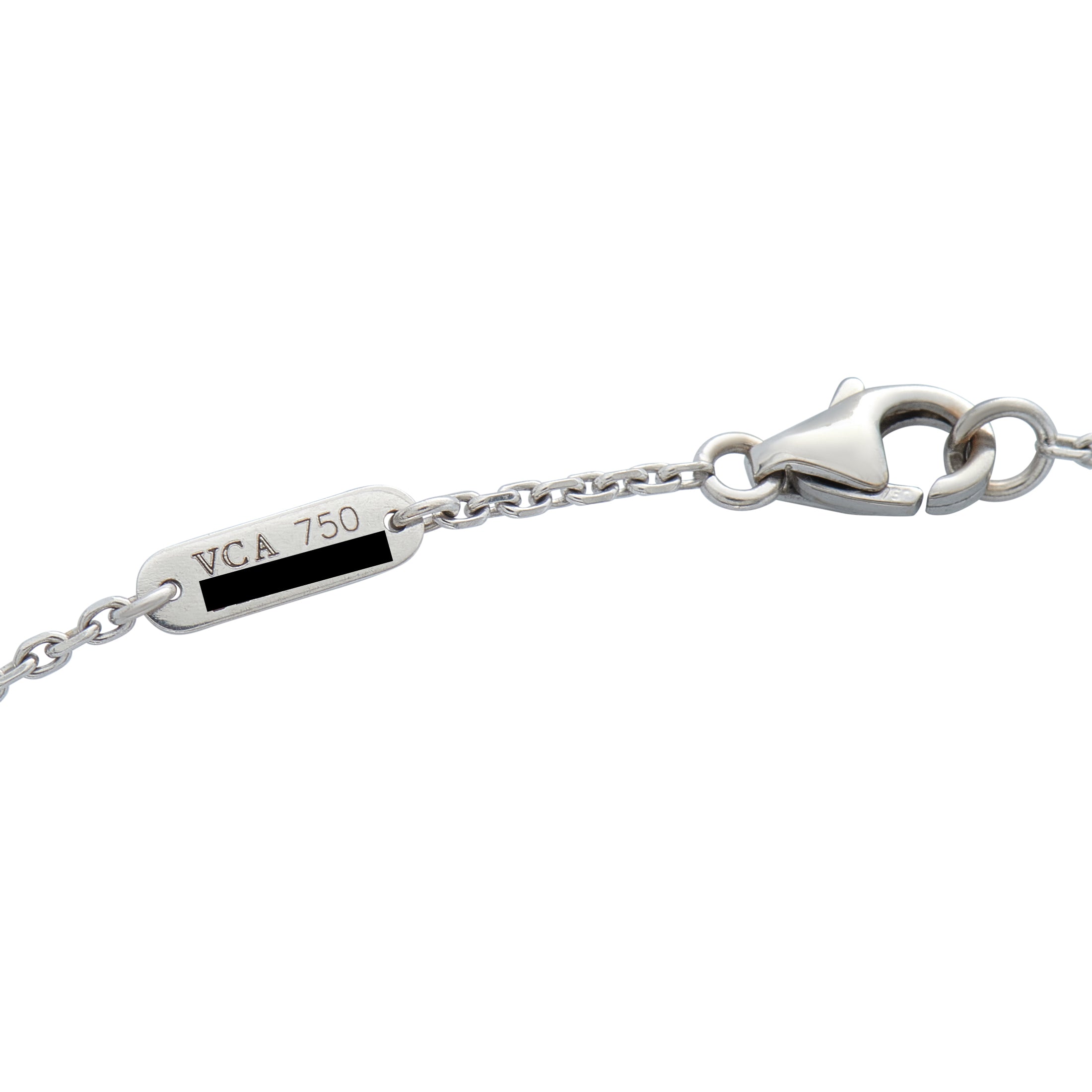 VAN CLEEF & ARPELS Van Cleef & Arpels Holiday Alhambra 18K White Gold Diamond and Mother of Pearl Pendant