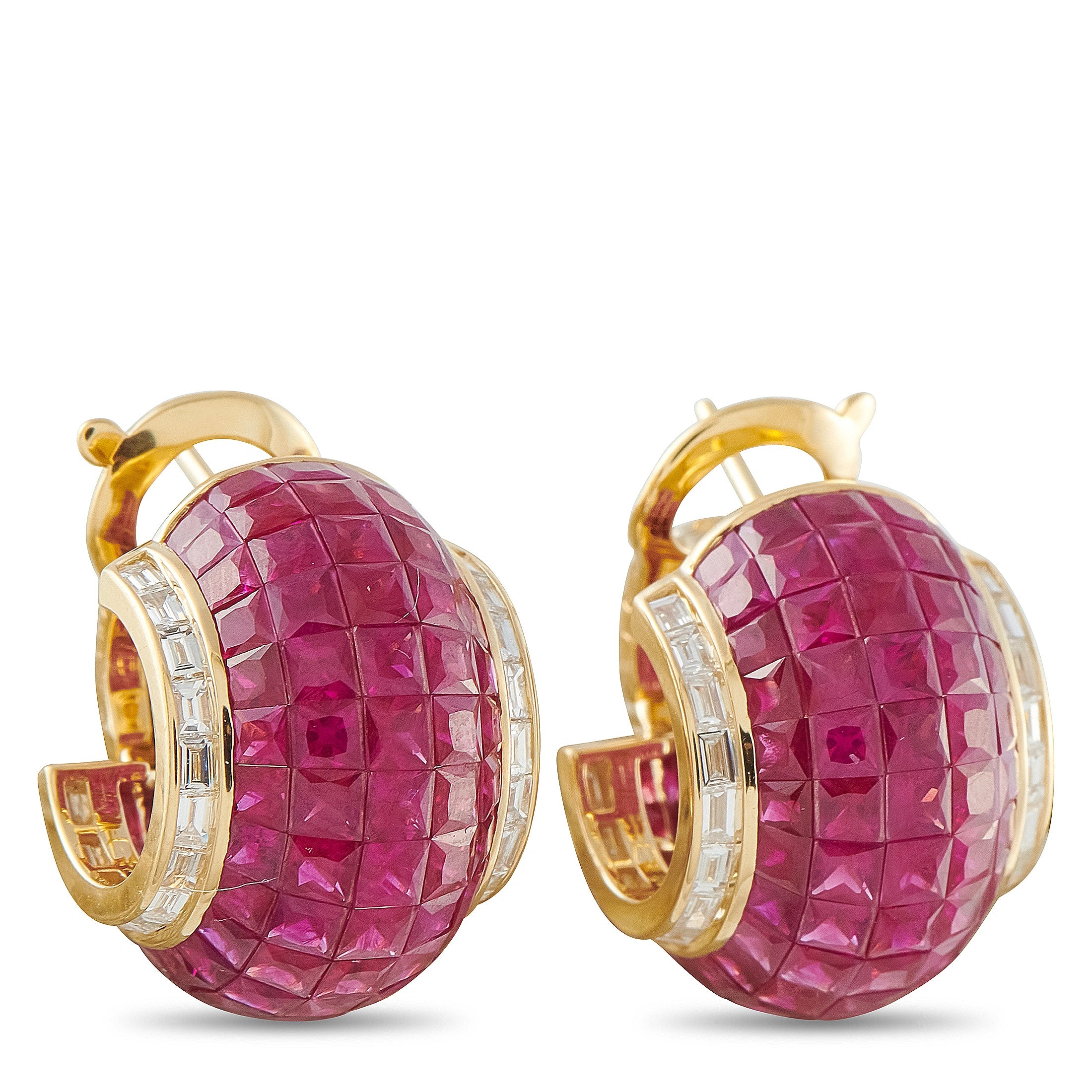 Van Cleef & Arpels Lampion Mystérieux 18K Yellow Gold Diamond and Ruby Earrings