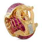 Van Cleef & Arpels Lampion Mystérieux 18K Yellow Gold Diamond and Ruby Earrings