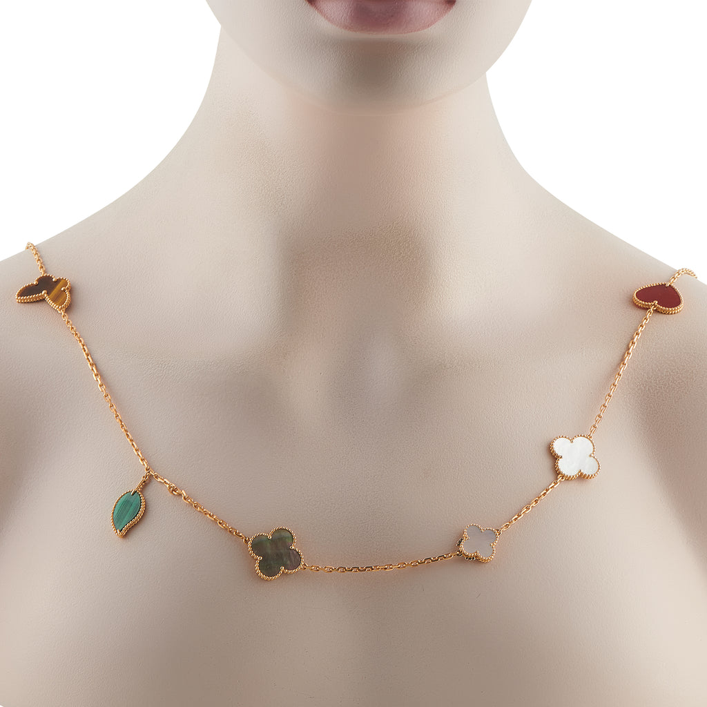 Van Cleef & Arpels Lucky Alhambra 18K Yellow Gold Necklace