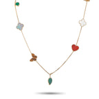 VAN CLEEF & ARPELS Van Cleef & Arpels Lucky Alhambra 18K Yellow Gold 12-Motif Necklace