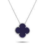 Van Cleef & Arpels Magic Alhambra 18K White Gold Sevres Porcelain Pendant
