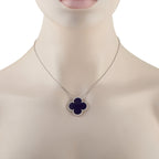 Van Cleef & Arpels Magic Alhambra 18K White Gold Sevres Porcelain Pendant
