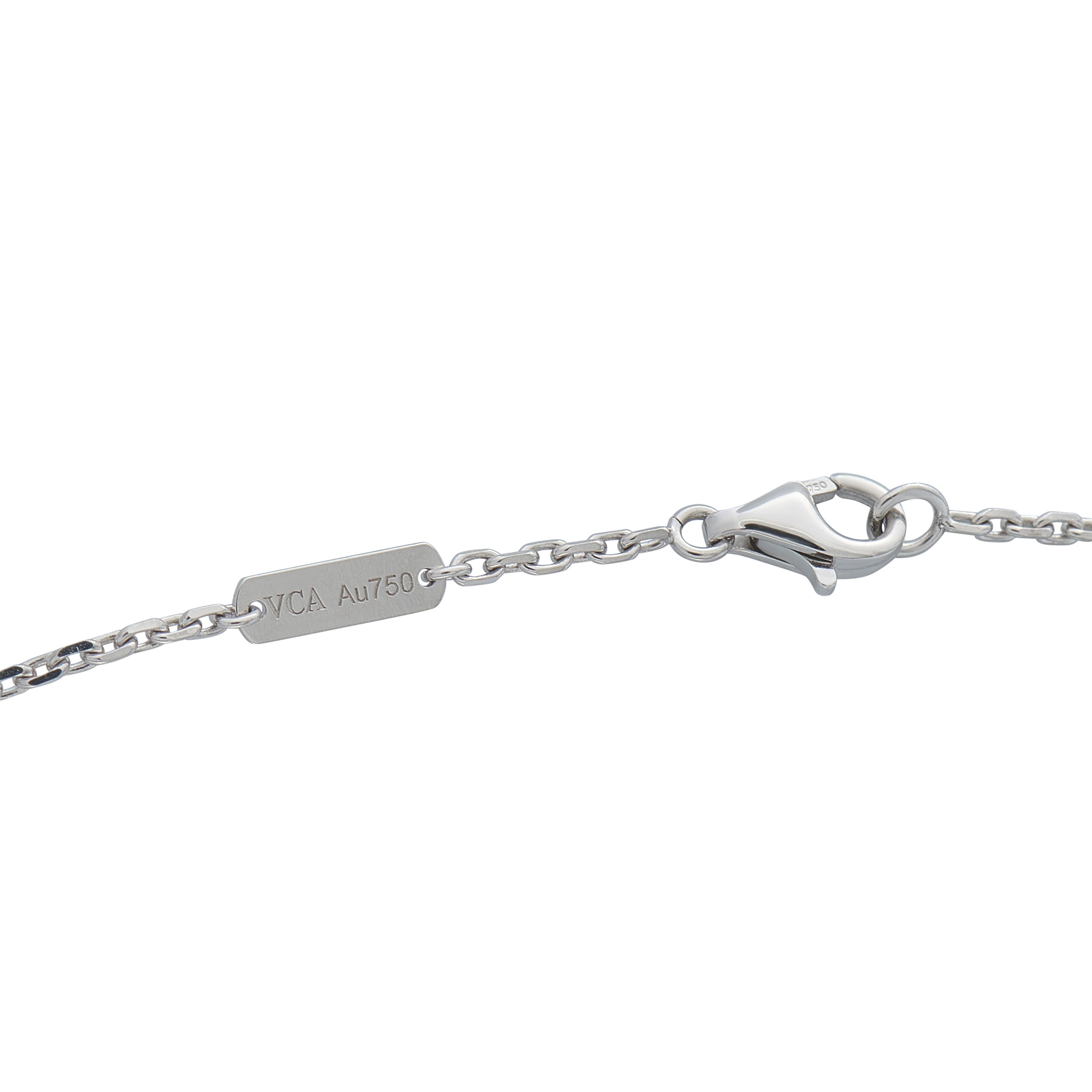 VAN CLEEF & ARPELS Van Cleef & Arpels Magic Alhambra 18K White Gold Sevres Porcelain Pendant