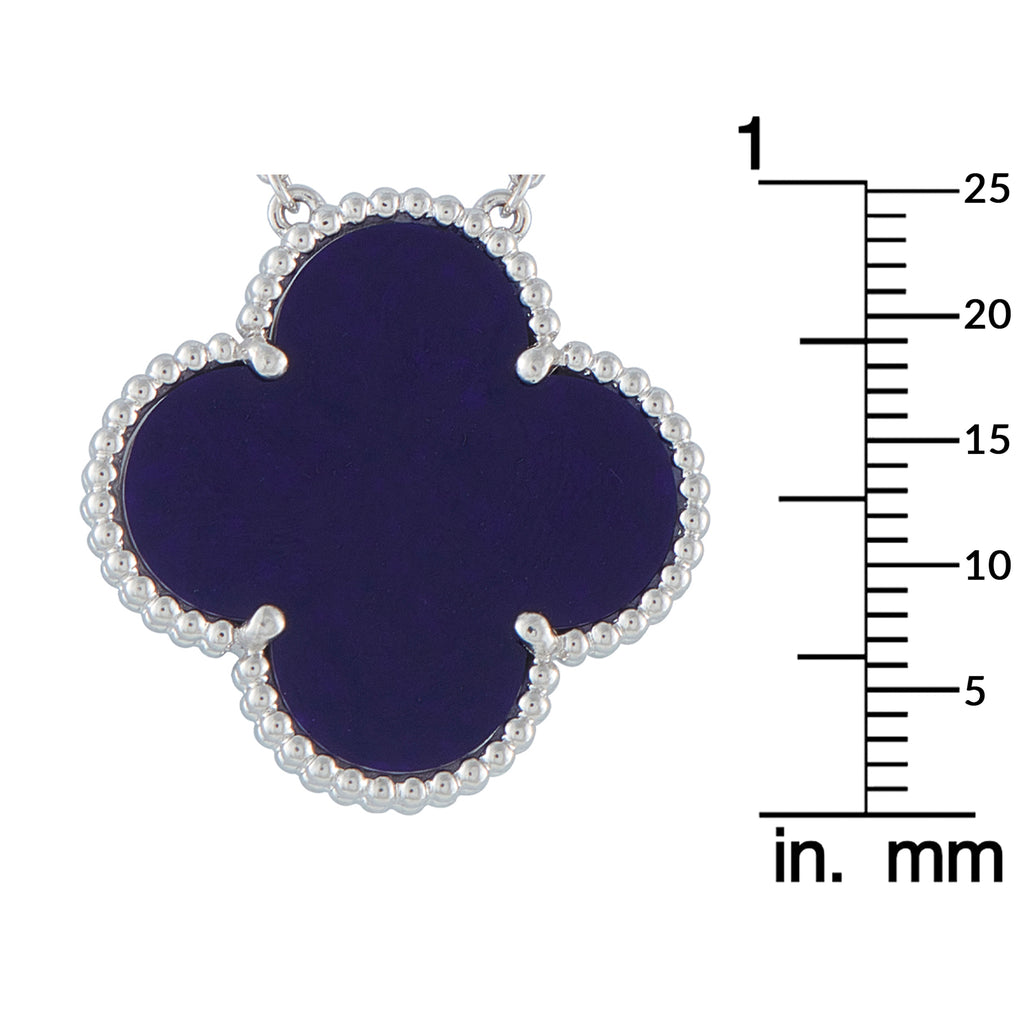 Van Cleef & Arpels Magic Alhambra 18K White Gold Sevres Porcelain Pendant