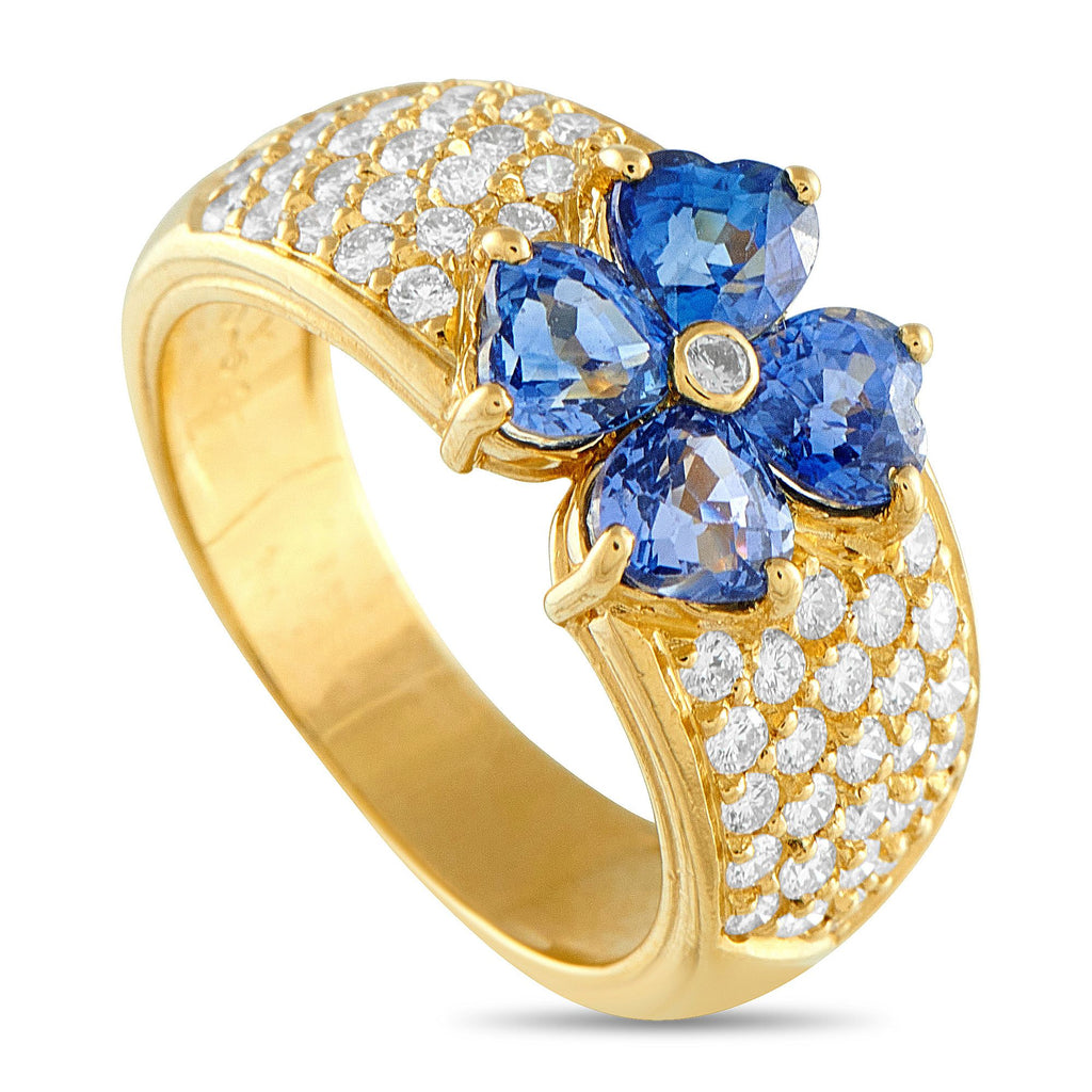 Van Cleef & ArpelsVan Cleef & Arpels Marie Antoinette 18K Yellow Gold 0.66ct Diamond and Sapphire Ring VC02-100725 – This Van