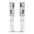 VAN CLEEF & ARPELS Van Cleef & Arpels Miroir Des Eaux 18K White Gold 4.50ct Diamond, Onyx, and Mother of Pearl Earrings