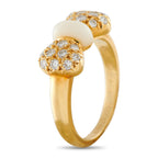 Van Cleef & Arpels Papillon 18K Yellow Gold 0.39ct Diamond and Coral Bow Ring