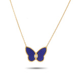 Van Cleef & Arpels Vintage Papillon 18K Yellow Gold Diamond and Lapis Necklace – This vintage Van Cleef & Arpels Papillon nec