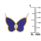 Van Cleef & Arpels Vintage Papillon 18K Yellow Gold Diamond and Lapis Necklace