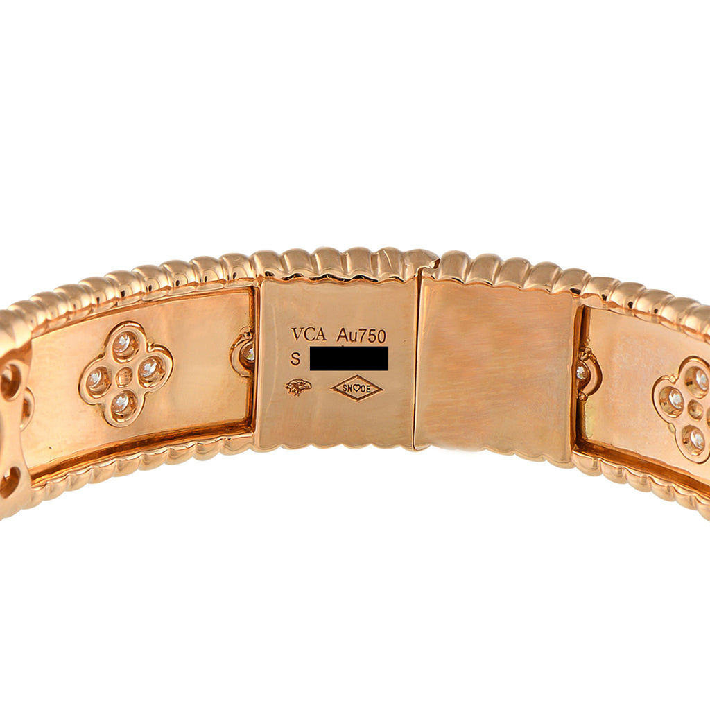 Van Cleef & Arpels Perlée Clovers 18K Rose Gold Diamond Bracelet
