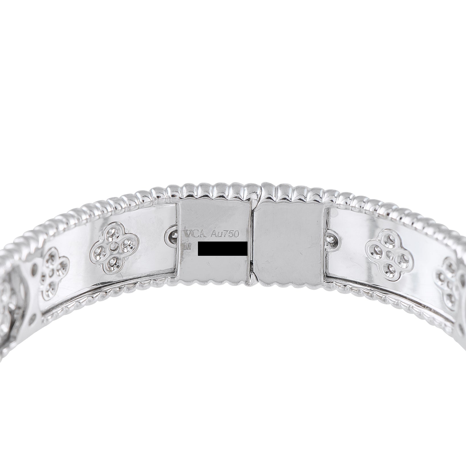 Van Cleef & Arpels Perlée 18K White Gold 1.78ct Diamond Bracelet