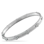 Van Cleef & Arpels Perlee Sweet Clover 18K White Gold 0.68ct Diamond Bracelet – Intricate beadwork adds texture and dimension