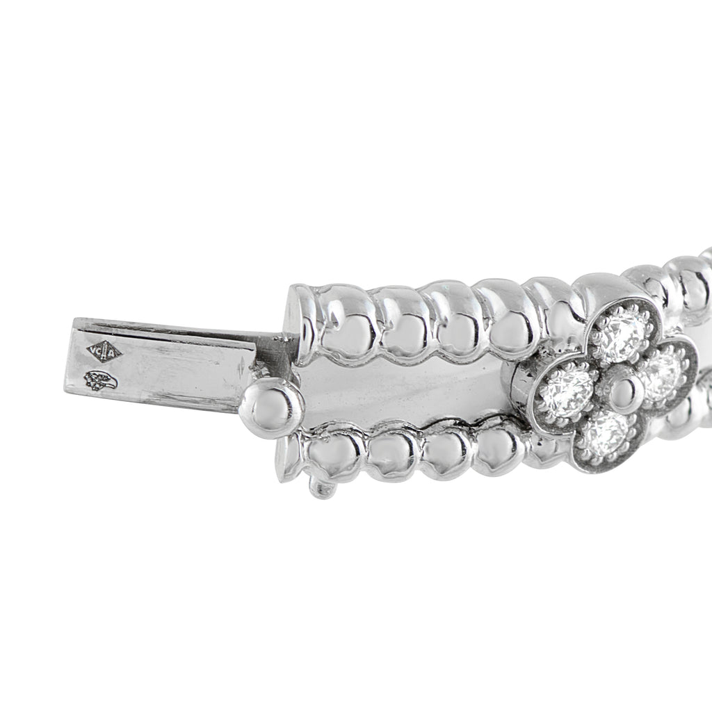 Van Cleef & Arpels Perlee Sweet Clover 18K White Gold 0.68ct Diamond Bracelet