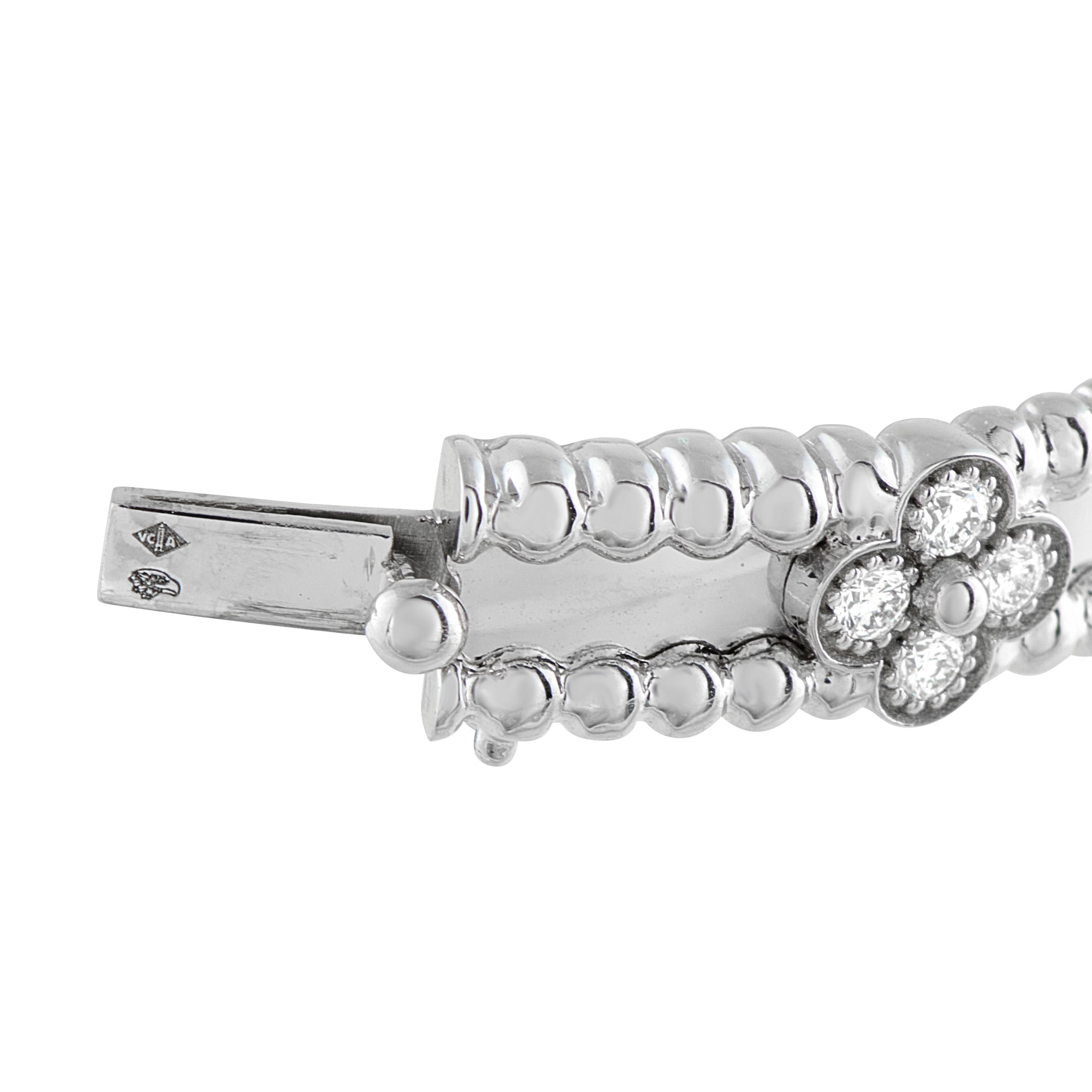 Van Cleef & Arpels Perlee Sweet Clover 18K White Gold 0.68ct Diamond Bracelet