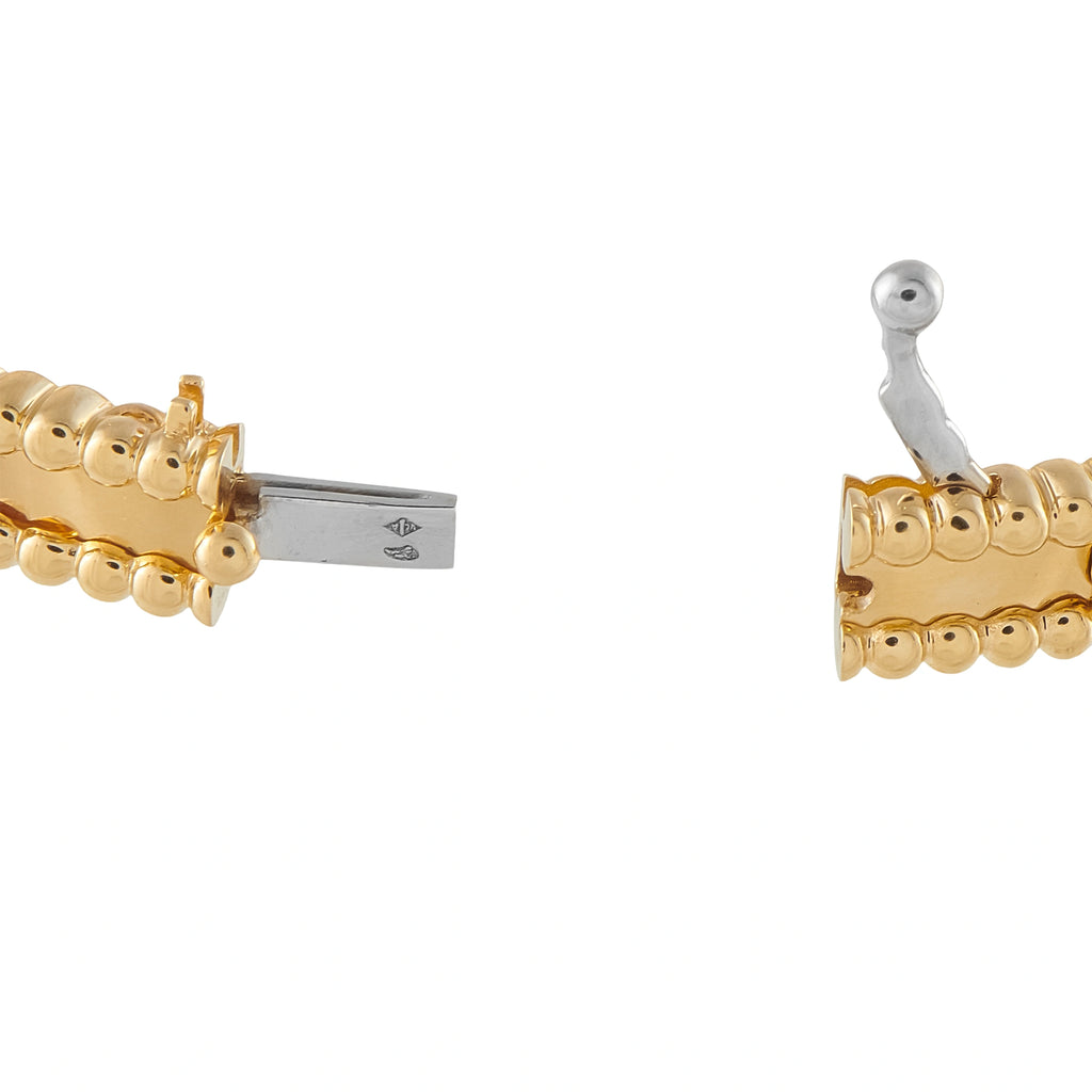 Van Cleef & Arpels Perlée 18K Yellow Gold Diamond Bangle