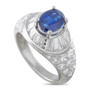 Van Cleef & Arpels Platinum 1.95ct Diamond and Sapphire Ring