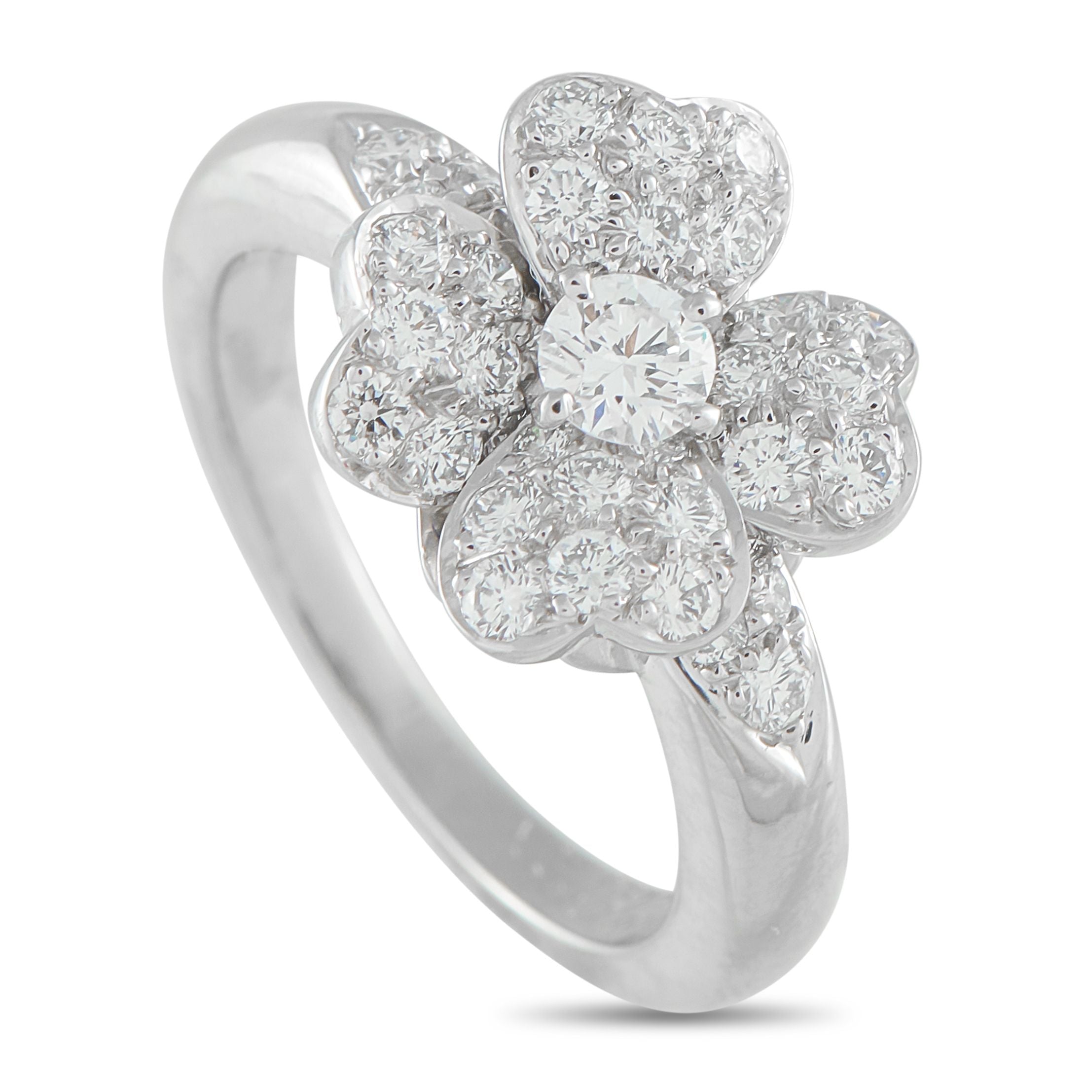 Van Cleef & ArpelsVan Cleef & Arpels Cosmos Platinum Diamond Ring #4907 – This Van Cleef & Arpels Cosmos ring is simply exqui