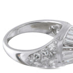 Van Cleef & Arpels platinum diamond and sapphire ring, close-up band and center stones