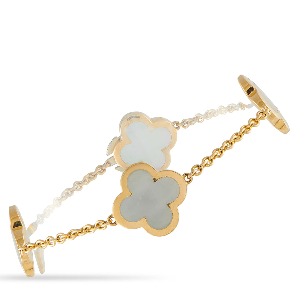 Van Cleef & Arpels Pure Alhambra 18K Yellow Gold Mother of Pearl Bracelet – This Van Cleef & Arpels Pure Alhambra bracelet br