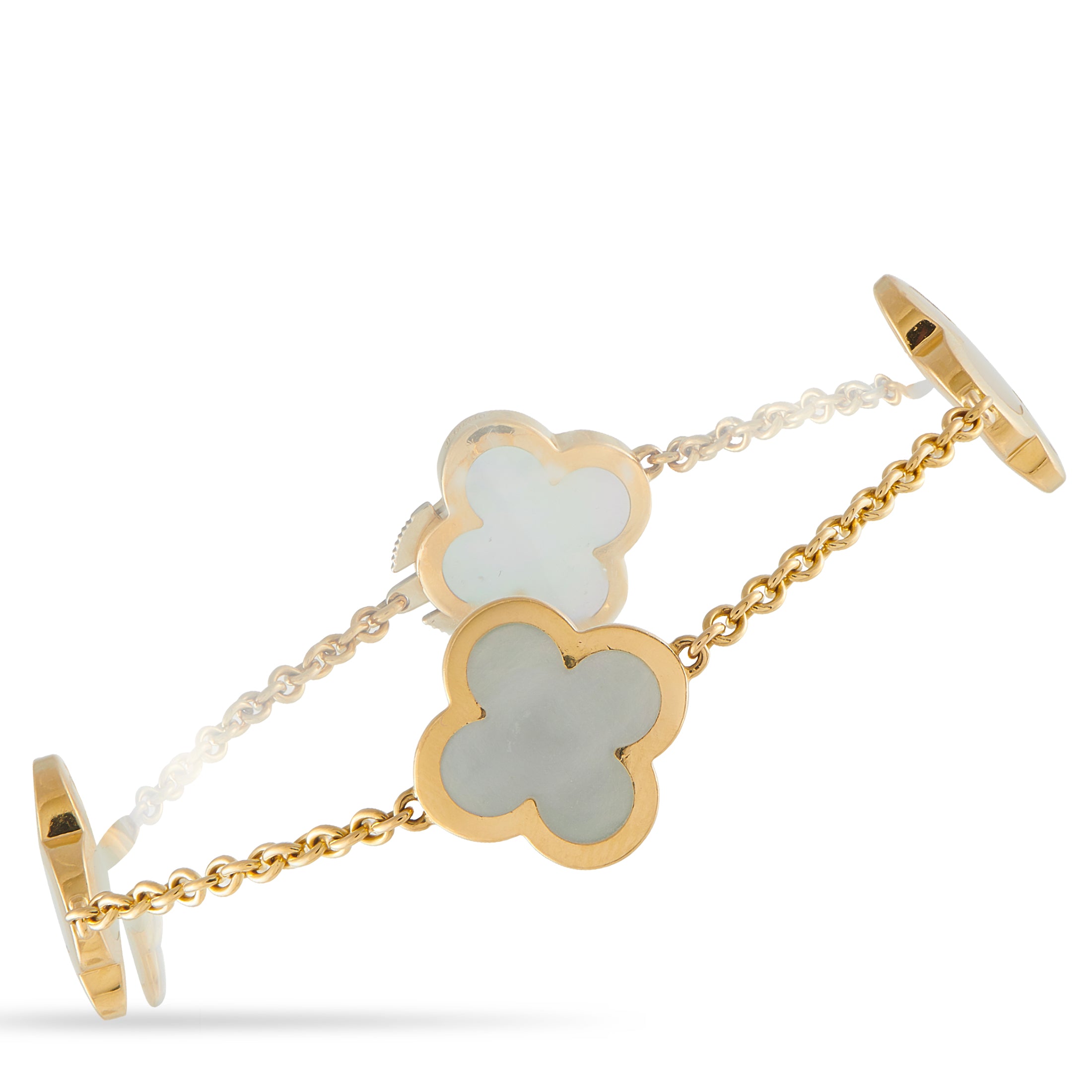 Van Cleef & Arpels Pure Alhambra 18K Yellow Gold Mother of Pearl Bracelet – This Van Cleef & Arpels Pure Alhambra bracelet br