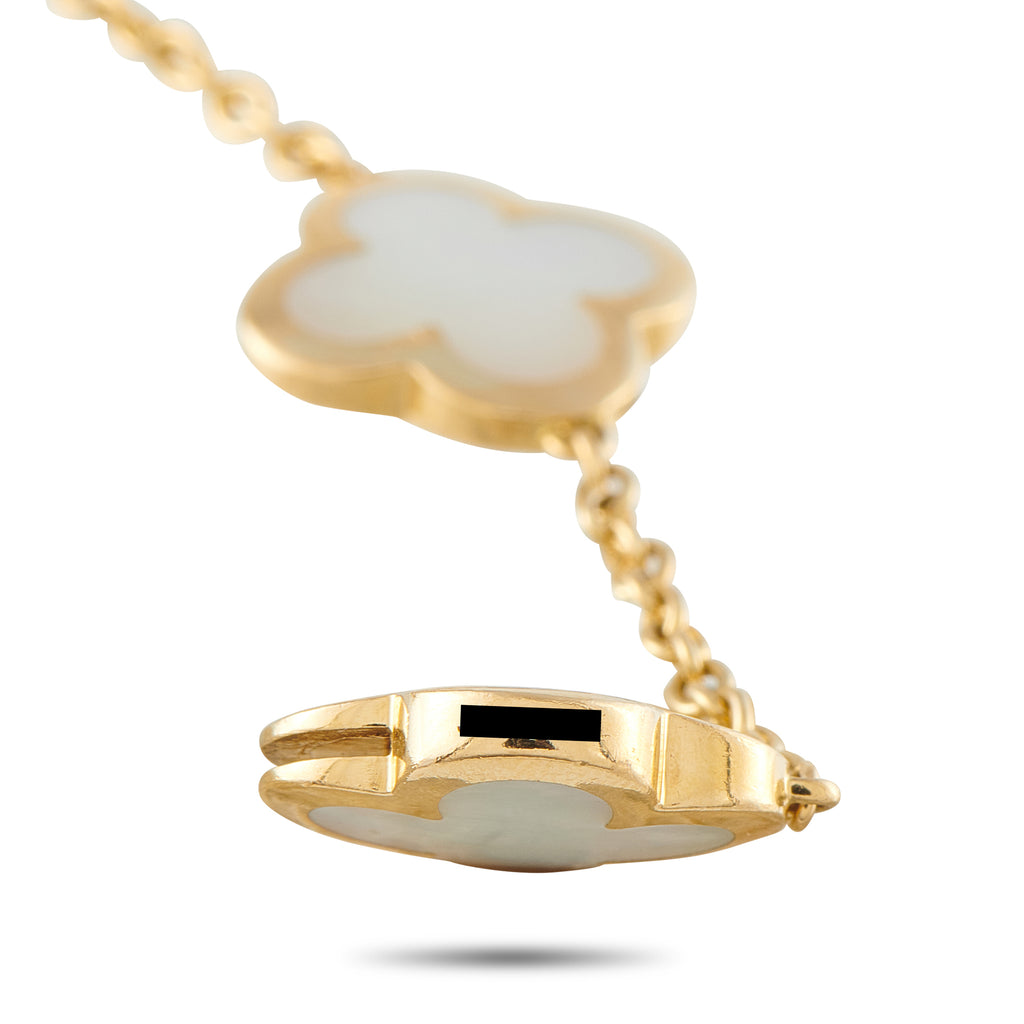 Van Cleef & Arpels Pure Alhambra 18K Yellow Gold Mother of Pearl Bracelet