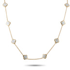 Van Cleef & Arpels Pure Alhambra 18K Yellow Gold Mother of Pearl 14-Motif Necklace – Clean lines and a classic sense of sophi