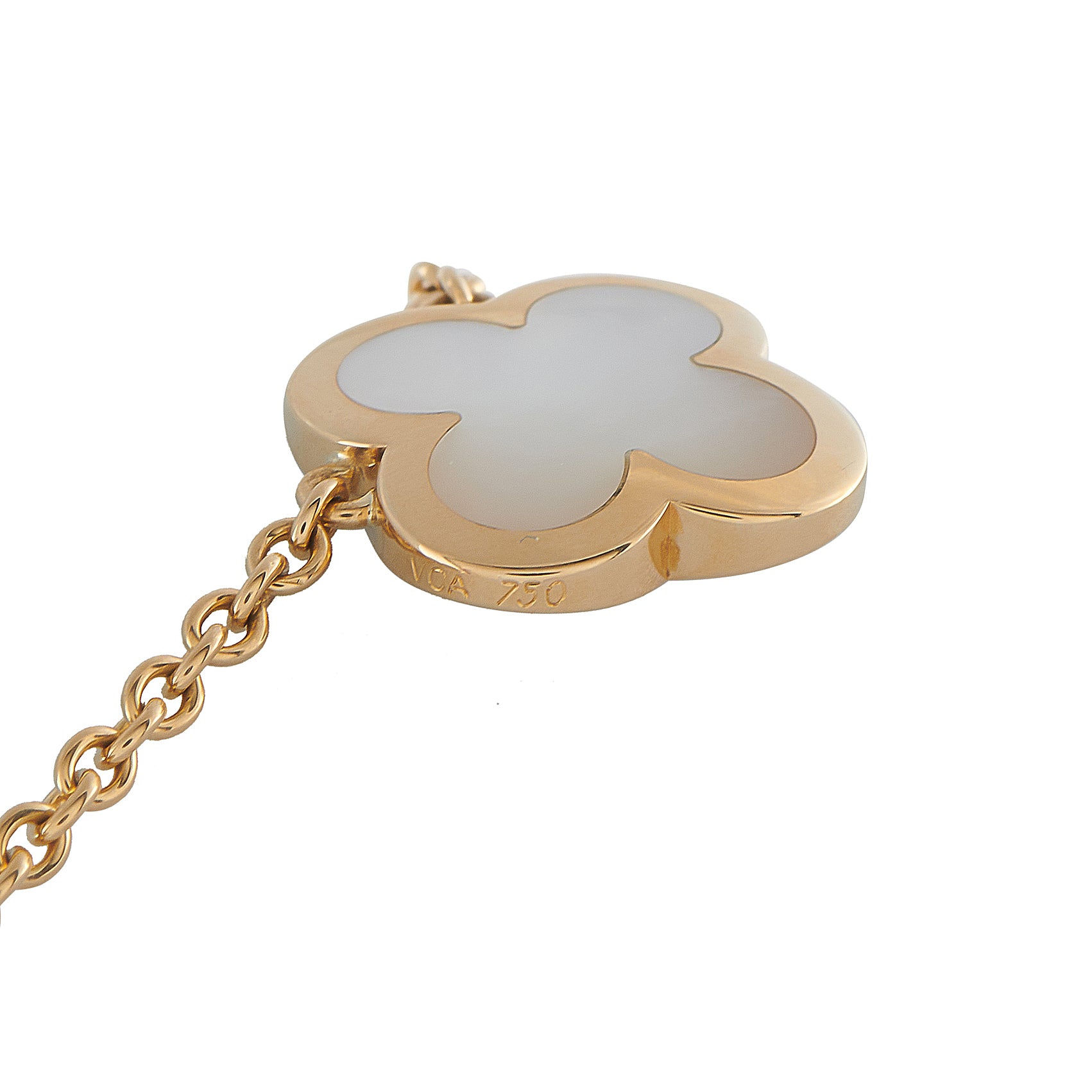 Van Cleef & Arpels Pure Alhambra 18K Yellow Gold Mother of Pearl Necklace