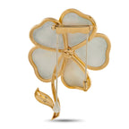 Van Cleef & Arpels Rose de Noël 18K Rose Gold 0.50ct Diamond and Mother of Pearl Brooch