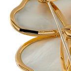 Van Cleef & Arpels Rose de Noël 18K Rose Gold 0.50ct Diamond and Mother of Pearl Brooch
