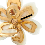 VAN CLEEF & ARPELS Van Cleef & Arpels Rose de Noel 18K Yellow Gold 0.97ct Diamond and White Coral Earrings
