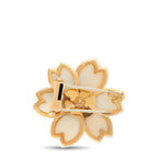 VAN CLEEF & ARPELS Van Cleef & Arpels Rose de Noel 18K Yellow Gold 0.50ct Diamond and White Coral Brooch
