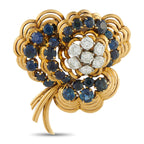 Van Cleef & ArpelsVan Cleef & Arpels Vintage 18K Yellow Gold 1.50ct Diamond and Sapphire Brooch — This vintage Van Cleef & Ar