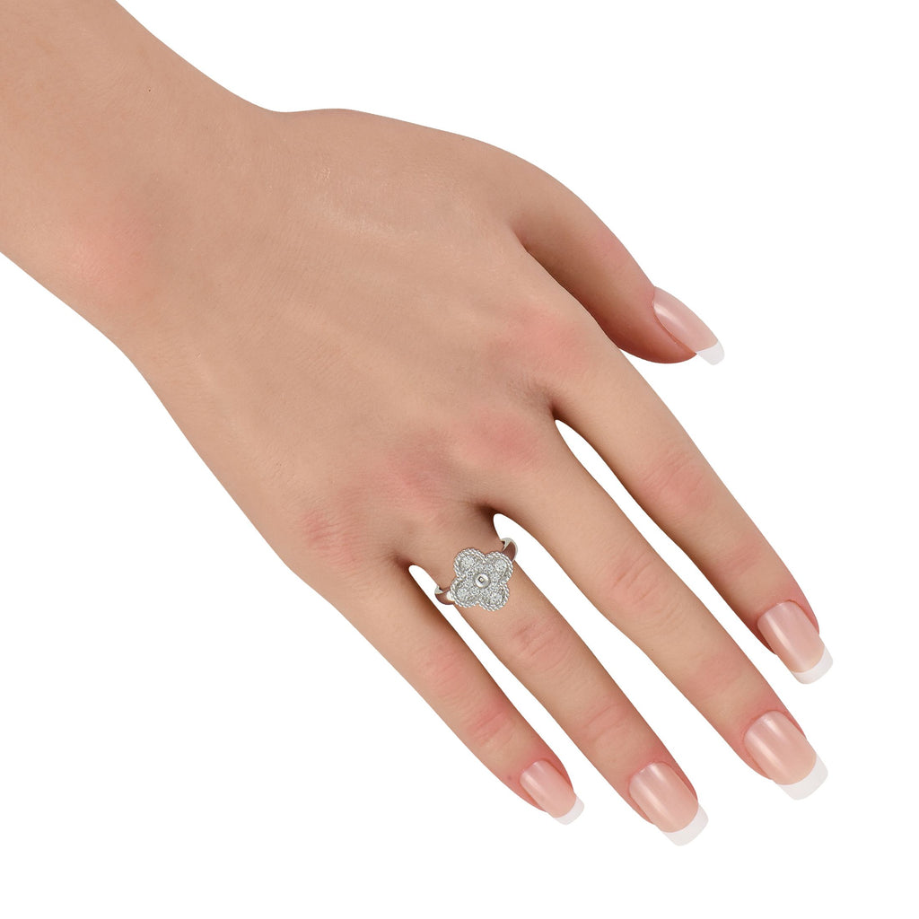 Van Cleef & Arpels Van Cleef & Arpels Vintage Alhambra 18K White Gold 0.48ct Diamond Ring