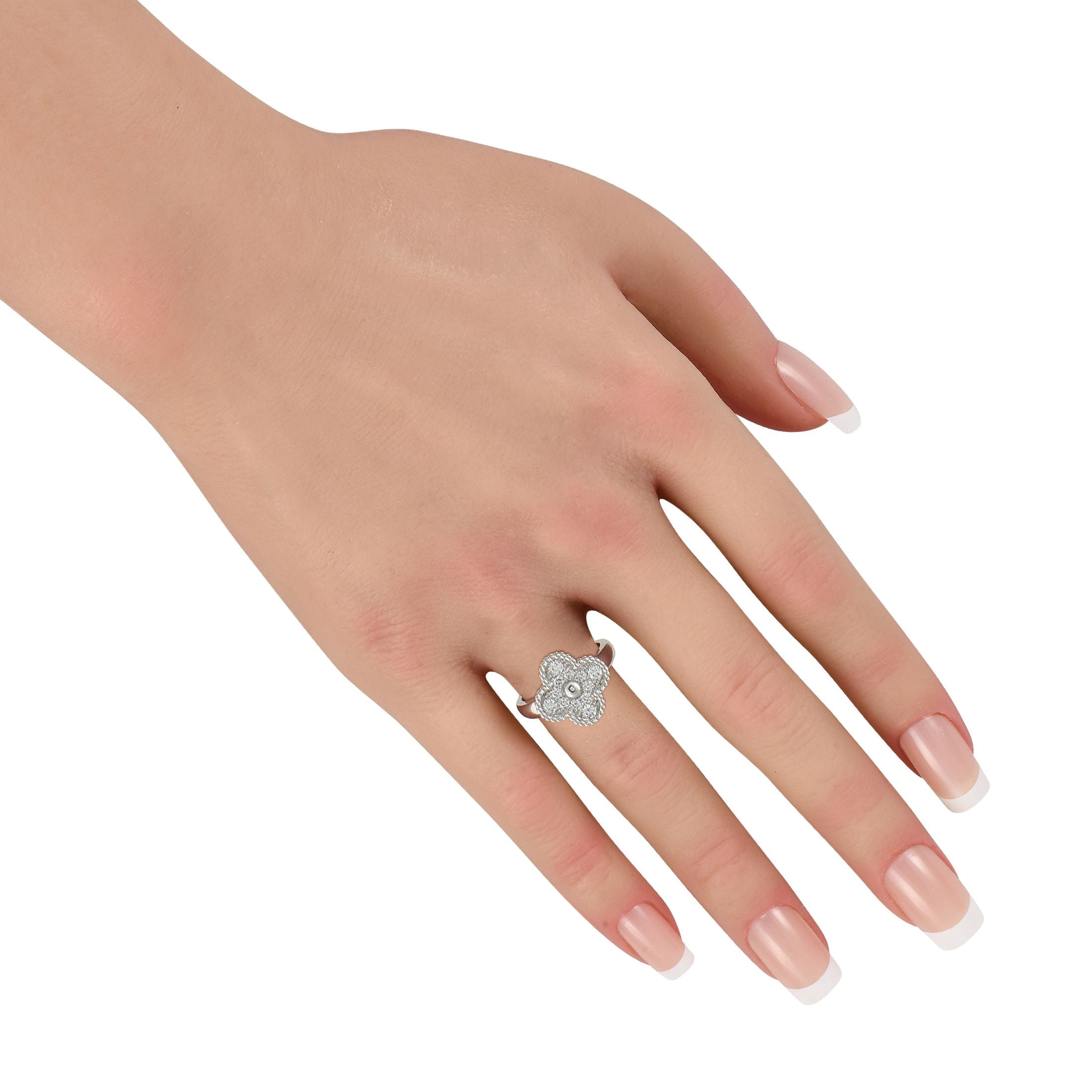 Van Cleef & Arpels Van Cleef & Arpels Vintage Alhambra 18K White Gold 0.48ct Diamond Ring