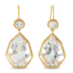 VERDURA Byzantine 18K Yellow Gold White Topaz Drop Earrings
