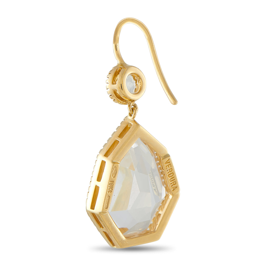 VERDURA Byzantine 18K Yellow Gold White Topaz Drop Earrings