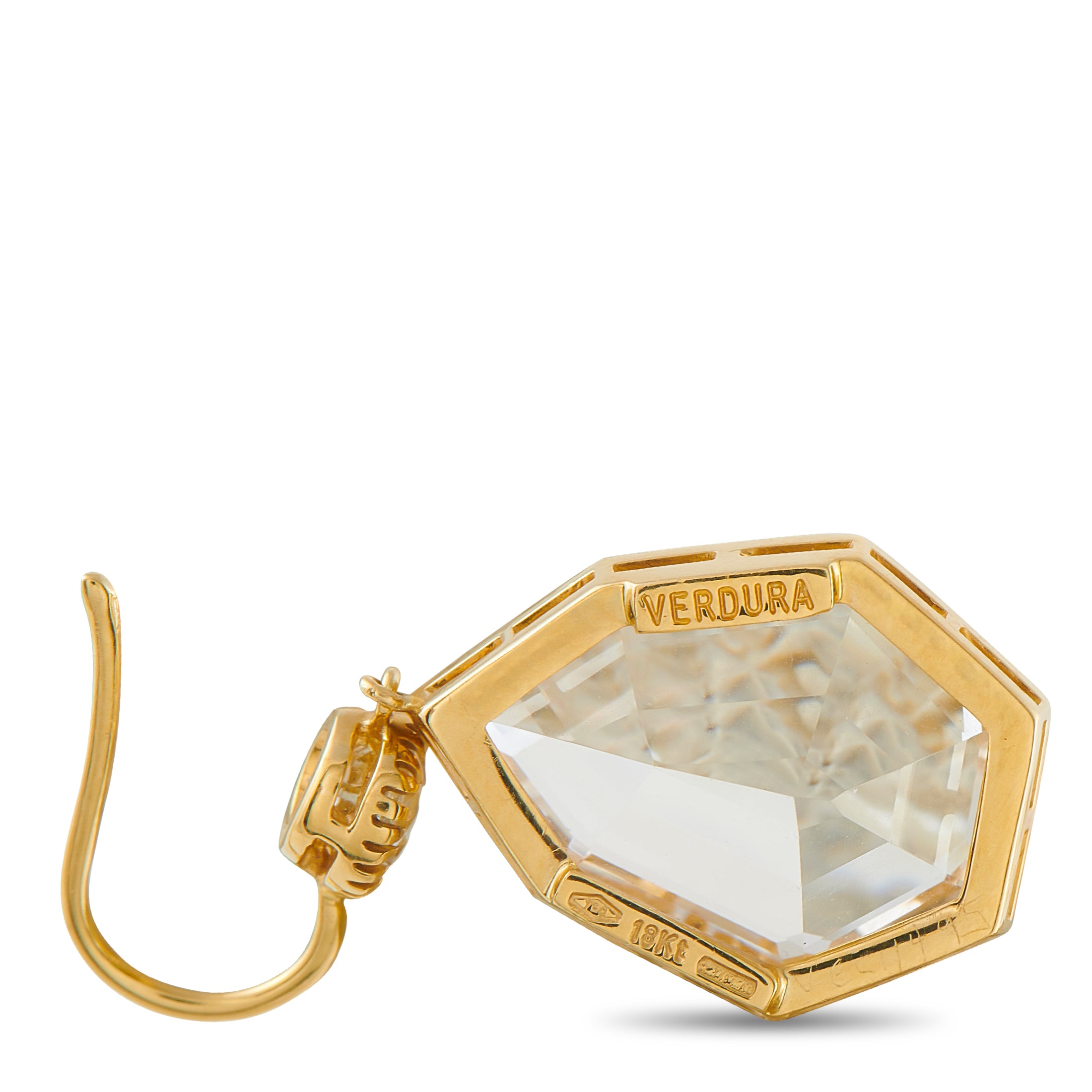 VERDURA Byzantine 18K Yellow Gold White Topaz Drop Earrings