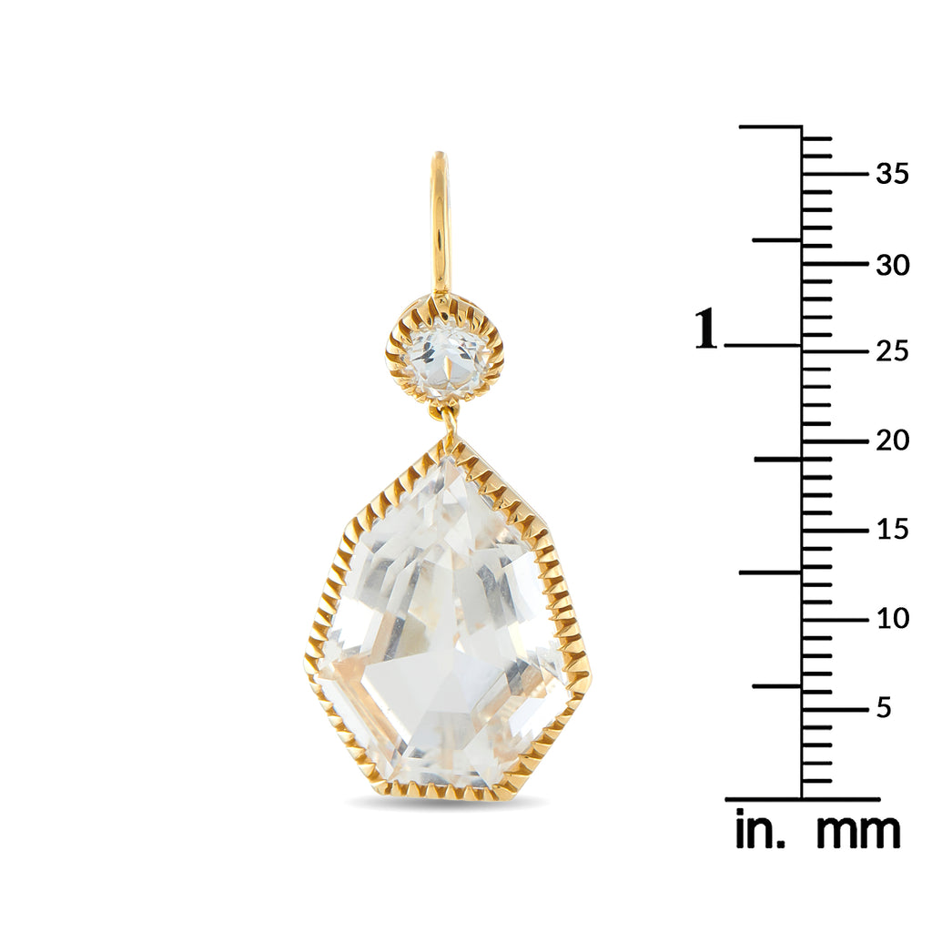 VERDURA Byzantine 18K Yellow Gold White Topaz Drop Earrings